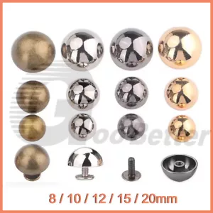 Round Head Button Rivets Screws Studs Leather Craft Rapid Repair 8 10 12 15 20mm - Picture 1 of 31