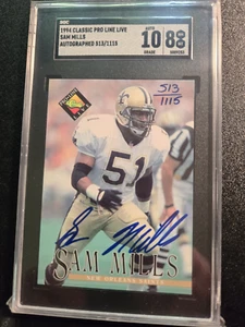 1994 Classic Pro Line Live Sam Mills /1115 Certified SGC 8 Autograph 10 - Picture 1 of 2