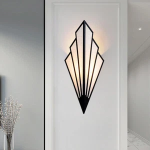 Art Deco Sconce Wall Mount Lamp Simple Geometric Wall Lamp Bedside Lighting - Picture 1 of 16