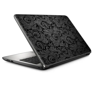 Laptop Skin Wrap Universal for 13 inch - Black Floral - Picture 1 of 7