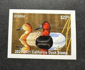 WTDstamps - 2020 CALIFORNIA - State Duck Stamp - Mint OG NH - Picture 1 of 2
