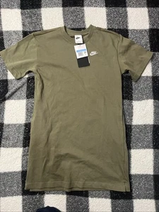 NWT - Nike Sportswear T-Shirt Dress Olive Green - Girls Size Medium - Picture 1 of 11