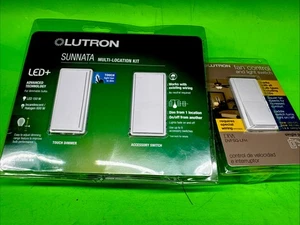 Lutron Sunnata Kit 3 vie dimmer e interruttore accessori LED dimmer - Bianco (STCL-153MRH-WH) - Foto 1 di 5
