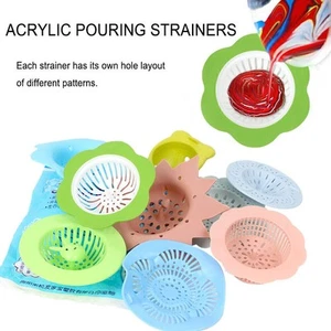AU 11pcs Flower Acrylic Paint Pouring Strainer Plastic DIY Silicone Art Supplies - Picture 1 of 12
