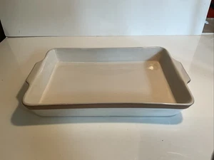 Frankoma Pottery Rectangle Baking Dish Pan Casserole Colorworks Bone White 13" - Picture 1 of 8