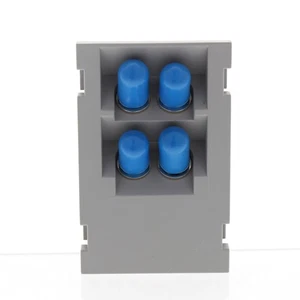 Leviton 41293-PFG Gray Quad Duplex FC 45° 3-Unit High MOS Phosphor Bronze Sleeve - Picture 1 of 7