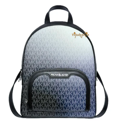 Mochila Michael Kors Jaycee Mediana MK Ombre Signature Logo Negra Foto 1 de 4