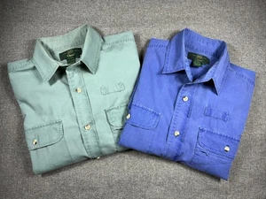 Lot of 2 Men's Orvis long sleeve Marquesas Shirt Large L blue & green - Picture 1 of 12