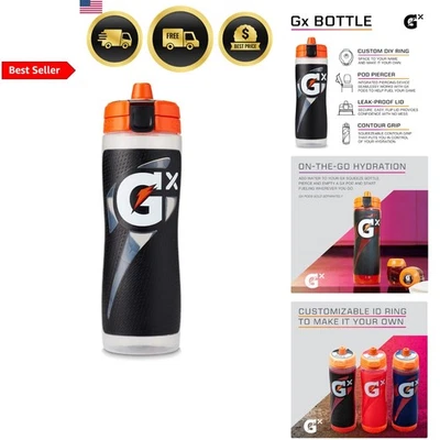 Бутылка для воды спортивная 30 унций многоразовая черная выжимная бутылка подходит для посудомоечной машины - Изображение 1 из 4