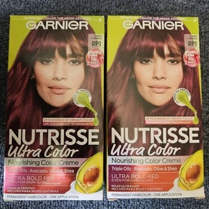 2- Garnier Nutrisse Cherry Flamingo Ultra Color Nourishing Hair Color Creme RP1 - Picture 1 of 5