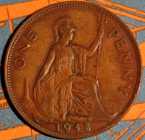 Great Britain Penny 1945 George VI KM# 845 - Picture 1 of 2