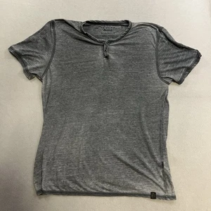 T-shirt uomo Lucky Brand Venice Burnout Henley taglia large grigia leggera - Foto 1 di 8