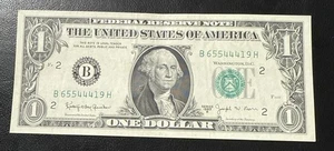 1963 B 1 $ Barr Federal Reserve Note UNC One Dollar Schein New York - Bild 1 von 2