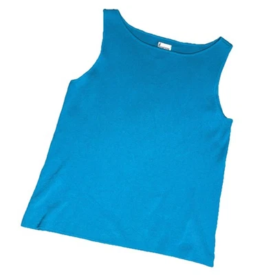 Chico's 3 бирюзовый синий ребристый без рукавов шелковая смесь вязаный X-Large Майка - Изображение 1 из 4