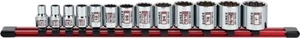 Sunex 13 Piece 3/8" Drive Chrome Socket Rail 12Pt SAE Standard - Picture 1 of 3
