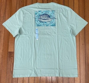 New IZOD SALTWATER Men Green Crew Tee T-Shirt Stretch The Cool Swell Size 2XL - Picture 1 of 6