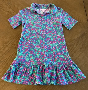Lilly Pulitzer Mädchen Amelia Polokleid Medium 6/7 Baumwolle Blumen Monet *LESEN* - Bild 1 von 9