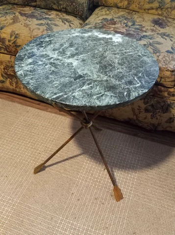 c. 19th Century Bronze Ormalu Directoire Round Marble Top Table MARIANI ANTIQUES Cover