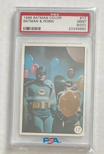 1966 Topps Batman Color #17 Batman & Robin PSA 9 Low Pop Vintage Adam West - Picture 1 of 2