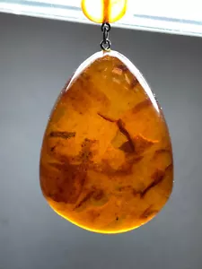 NATURAL OLD ANTIQUE COGNAC BALTIC AMBER PENDANT 24,1 gr - Picture 1 of 11