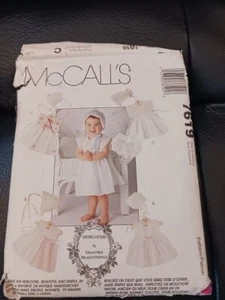 McCall's Uncut Pattern 7619 Heirlooms Infants Dress Bonnet & Panties 1995 S-XL - Picture 1 of 9