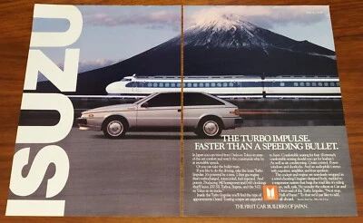 ISUZU TURBO IMPULSE PRINT AD MAGAZINE ADVERTISEMENT FASTER THAN SPEEDING BULLET - Image 1 of 4