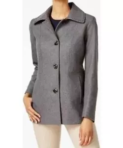 London Fog Women's Single Breasted Wool Blend Med Grey -Small - Picture 1 of 2