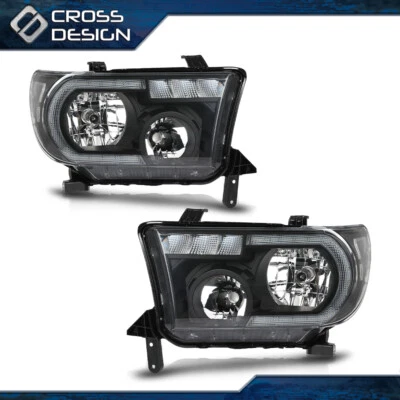 Pair LED Headlights Left Right Fit For 2007-2013 Toyota Tundra 2008-2017 Sequoia - Image 1 of 4