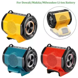 Portable Bluetooth Stereo Speaker For Dewalt For Makita For Milwaukee 18V Li-ion - Picture 1 of 15