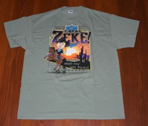 Vtg I Beat Zeke with my NFL Picks T shirt Reading Eagle Promo Gildan XL Football - Picture 1 of 5