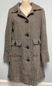 GAP Pea Coat Pockets Black Buttons Womens S Gray Wool Blend Field Jacket - Picture 1 of 6