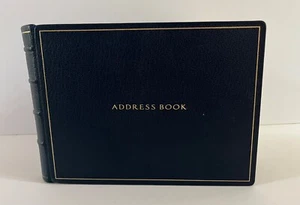 Smythson of Bond Street Navy Panama Leather New Address Book 5 3/4" x 8" Unused - Picture 1 of 9