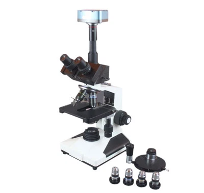 Microscopio compuesto de contraste de fase viva para análisis de sangre y esperma con cámara USB Foto 1 de 2