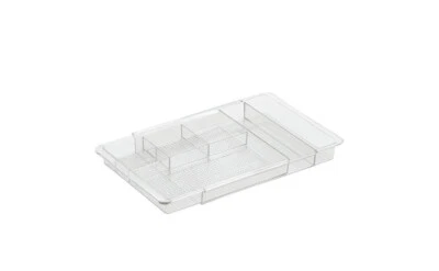 iDesign Clear Adjustable Drawer Organizer 1.25"H x 7.75"W x 11.25"D - Image 1 of 4