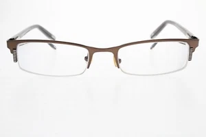 JHANE BARNES MIDPOINT Brown Tortoise Metal Eyeglasses 51/19-135 mm Half Rim - Picture 1 of 8