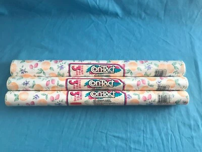 Lot of 3 NOS New Vintage Rolls of Bountiful Fruit Self-Adhesive Contact Paper - Image 1 of 4
