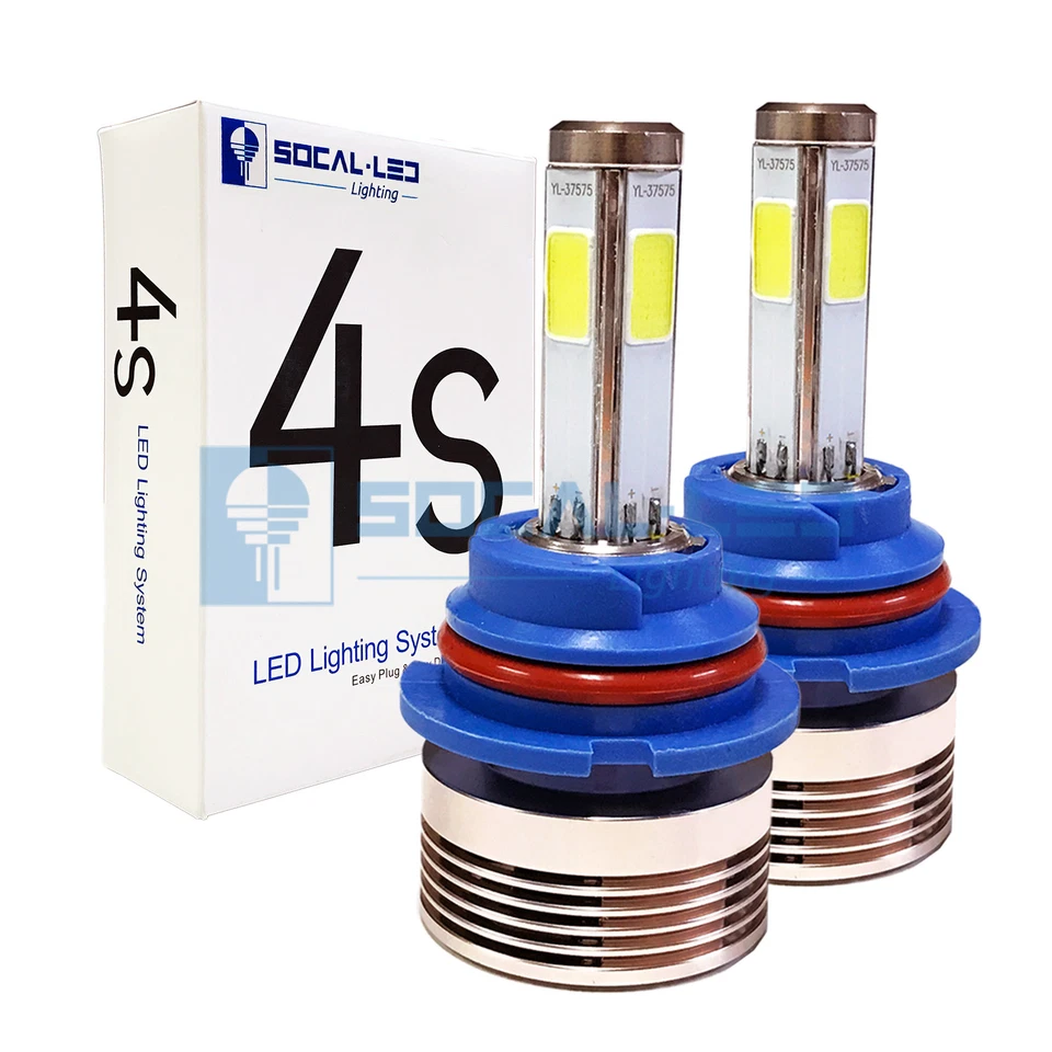 Kit de faróis SOCAL-LED 2x 4S HB5 9007 LED 80W 8000LM 4 lados cristal branco lâmpadas - Imagem 1 de 4