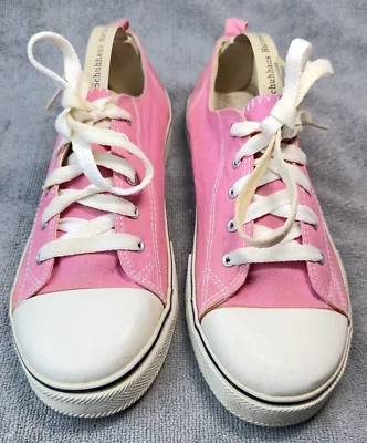 Faded Glory Canvas Sneakers Girls Youth 5 Pink Casual Shoes Lace Up Low Top Flat - Image 1 of 4