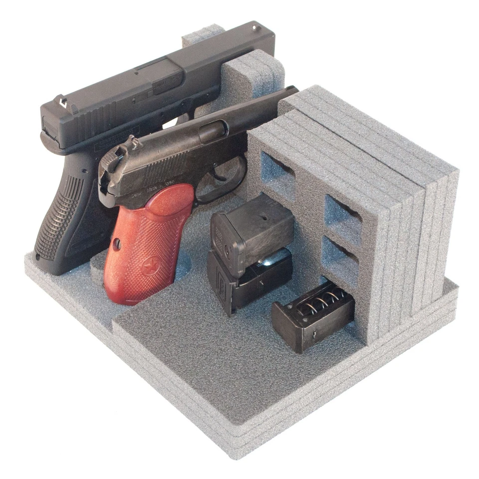 2 GR Gun & 8 Magazines Holders. RKrack Foam Gun Rack for Pistol/Handgun. - Image 1 of 4