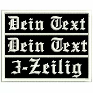 NAMENSSCHILD mit Wunschtext 3-ZEILIG Aufnäher Biker Patch Kutte (10 x 8 cm) - Bild 1 von 1