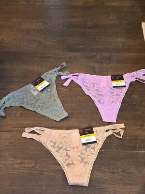 No Boundaries 3 Tanga Bragas Talla L 11 13 Ropa Interior Floral Púrpura Verde Nuevo Foto 1 de 4