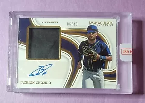 Guante de Fielding Panini Immaculate Jumbo 2023 Sig #JGS-JC Jackson Chourio/49 - Imagen 1 de 3