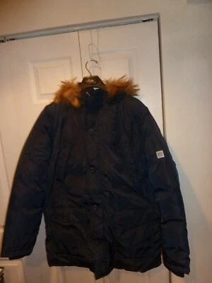 NUEVO Unisex Guy Laroche Homme L Parka Puffer Chaqueta Plumón Diseñador GLH-92 Azul Marino Foto 1 de 4