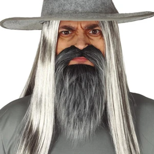 Falscher Zauberer Bart Alter Mann Vollbart Faschingsbart Zwergenbart Fake-Bart - Bild 1 von 1