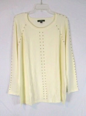 Nuevo Suéter Dennis Basso Cuello Redondo Embellecido 2X Marfil A369859 Mujer XH17 Foto 1 de 4