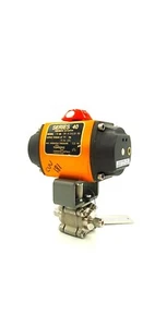1/4" Gebco Kugelhahn mit Flowserve Serie 40 pneumatischer Antrieb - Bild 1 von 7