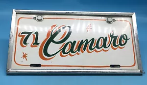1971 Chevy Camaro Vanity License Plate Frame & Mount, Classic Car Specialty ! - Foto 1 di 6