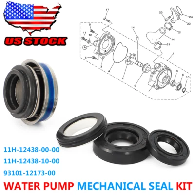 Water Pump Mechanical Seal Kit For Yamaha YZF-R1 FZ1 FZ6 YZF-R6 Venture 600/ 750 Foto 1 de 4