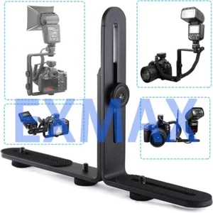 EXMAX® Metal Aluminum Alloy L-Shape Camera Flash Bracket Quick Flip DSLR SLR - Picture 1 of 17