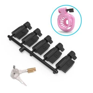 5Pc Disposable Permanent Plastic Key Male SissyChastity Cage Forever Locks Best - Imagen 1 de 11